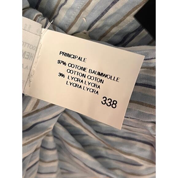 Vintage 80s New Valentino Jeans Shirt Stripe Seersucker Button Down Size XL - Picture 7 of 12